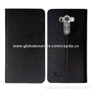 PU Slim Book Folio Cases for LG G3 with Card Slots, Various Colors Available